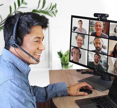 JPL Headset Commander-2 (V2) Binaural, Corded, USB-A Plug & Play, Office/Contact Centre, Noise Cancelling, Soft Pouch Case, A to C USB Adapter, Compatible with Major Softphones - Black — view 4