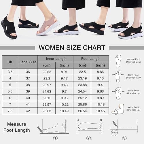 ziitop Sandals Womens Summer Washable Slingback Orthopedic Slide Sport Ladies Walking Sandals Womens With Arch Support Wedge Platform Walking Shoes Casual Thick Bottom Comfy Beach Shoes — view 6