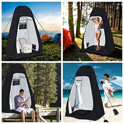 Pop Up Toilet Tent riggoo Portable Shower Toilet Tents for Camping Privacy Outdoor Changing Room for Beach Fishing Hiking Sun Shelter (UV Protection) — view 6
