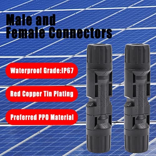 Solar Panel Connector, 5 Pairs of Solar Plugs/Female Connector for Solar Panel Systems Solar Panel Adaptor — view 4