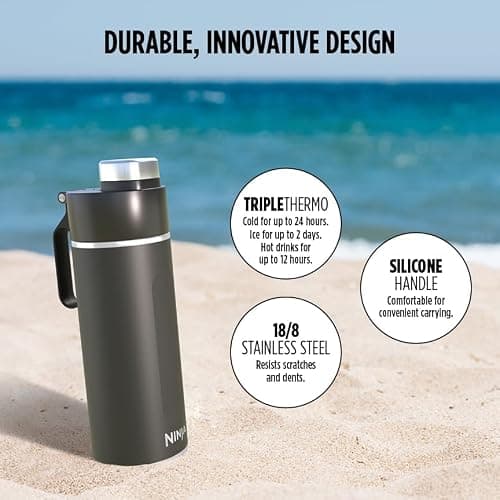 Ninja Thirsti 700ml Water Bottle with Leak-Proof Lid, Black DW2401EUUKBK — view 3