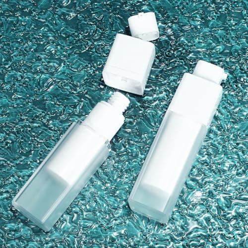 SECFOU Lotion Containers Moisturiser Pump Dispenser Frosted Plastic 30ml Lightweight Airless Pump Bottles Refillable 2 Pack Travel Size Portable for Home and Business Trips — view 4