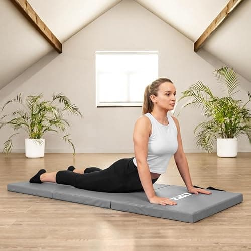 FORZA Tri-Folding Yoga Mat – PU Leather Folding Exercise Mat with Carry Handles – 6ft x 2ft Workout Mat for Yoga, Pilates & Stretching (FORZA Tri-Folding Yoga Mat) — view 3