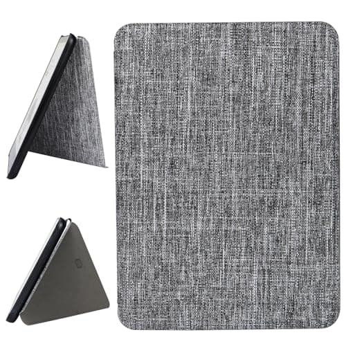 ZhaoCo Case for 7'' Kindle Paperwhite 2024 / Kindle Paperwhite Signature Edition 2024, Book Folio Smart Protective Cover (Fabric Gray)