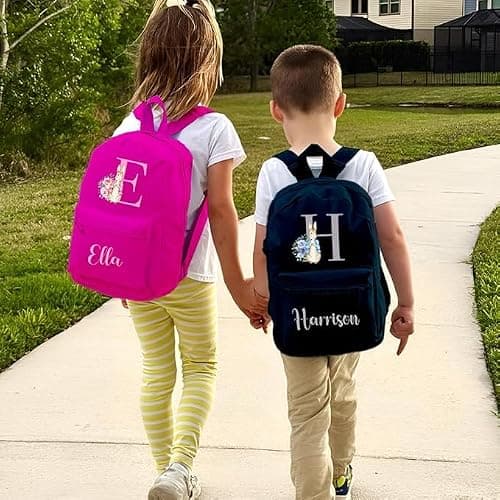 Hoolaroo Personalised Backpack Baby Toddler Rabbit Rucksack Girls Boys 35 x 23 x 12 cm Nursery Baby Gift (Navy) — view 2