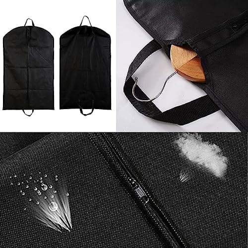 2Pcs Suit Bag,Black Suit Carriers for Men for Travel,Which Dust Cover and Reusable for Suits and Coats,Zipper Garment Bag,Breathable Suit Bag Perfect for Travel or Home. — view 5