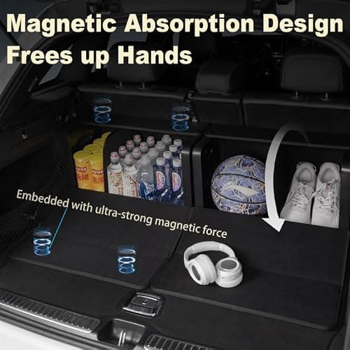 GMQ Car Trunk Organizer for SUV,Car Organizers for Car and Extra Large,Magnetic Lid with Collapsible Storage, Large Capacity for SUV, Truck, MPV (L-21.5×13×12.5 IN) — view 3