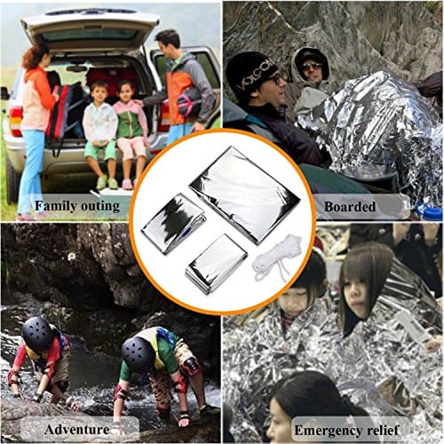 WADY 3-In-1 Emergency Survival Blanket, Tent, Sleeping Bag - Heat Reflective Waterproof Mylar Emergency Thermal Shelter Tube Tent, Sleeping Bag, Blanket Survival Kits for Camping Hiking — view 6