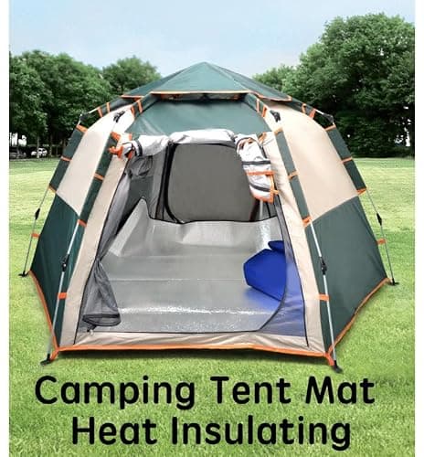 Aluminium Camping Mat, Foam Sleeping Mats for Camping, Reflective Aluminium Foil Insulation Mats, Tent Mat, Ground Mat 200 X 150 cm — view 2