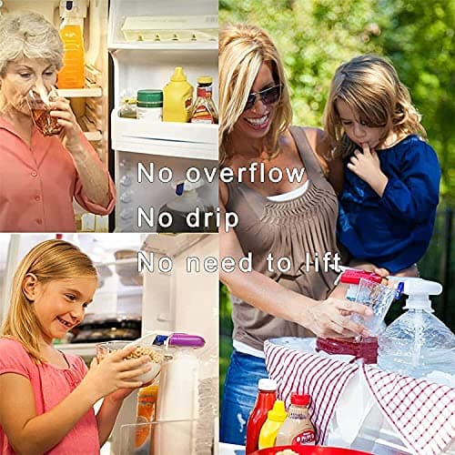 XYDESIGN Automatic Drink Dispenser, Spill Proof Portable Automatic Drink Straw, Electric Water Drink Pump Beverage Dispenser for Milk Juice Beer Beverage Bottle Without Battery (White) — view 4