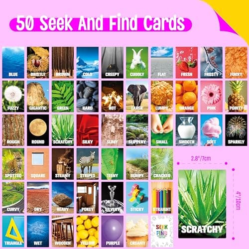 Seek and Find Scavenger Hunt Card Game, 50 Seek and Find Cards, Funny Games for Family, Toddlers, Kids, Adults-Outside, Yard, Camping Activities — view 2