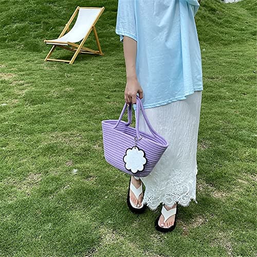 Hixingo Women's Summer Beach Large Hand-Woven Straw Shoulder and Crossbody Purse Tote for Holiday Travel Shopping — view 5