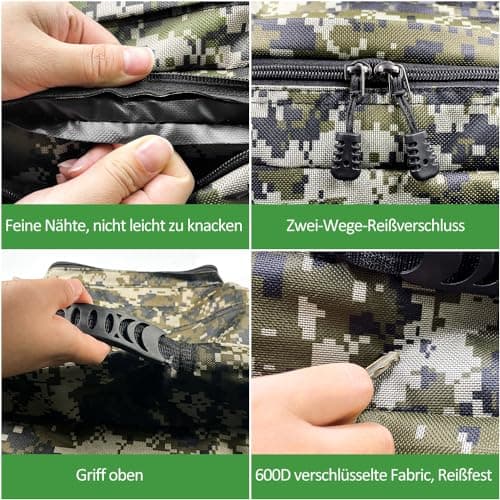 HINATAA Bicycle Bags for Pannier Rack, 30 L Double Bicycle Bag, Rear Pannier Rack, Waterproof Bicycle Pannier Bag with Rain Cover, Pannier Rack Bag with Reflective Bands (Camouflage) — view 4