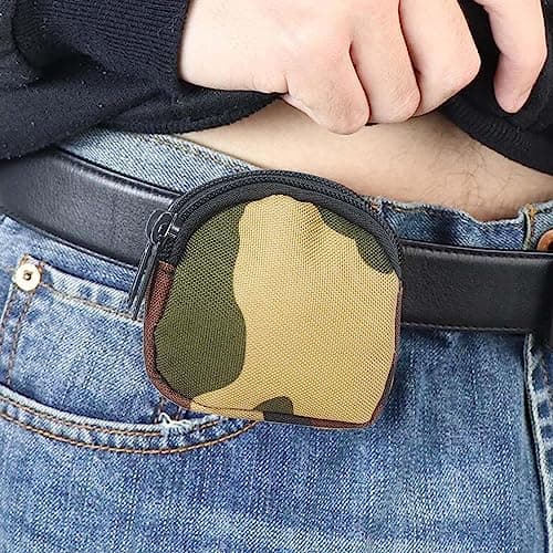 Double Layer Waterproof Coin Purse with Belt Loop,Jungle Camo — view 5