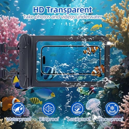 IPX8 Waterproof Phone Pouch Universal Cell Phone Dry Bag Patented Sealed Lock Lanyard Mobile Phone Case for Swimming Surfing Beach for iPhone 17 16 15 Samsung S26 S25 Huawei Xiaomi up to 8.9" — view 6