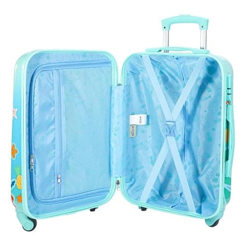 Kids Hard Shell Stitch Trolley Suitcase 57 x 39 x 22cm | Lightweight Children's Travel Luggage Case | Durable Cabin Style Rolling Suitcase | 10kg Capacity Travel Bag for Boys & Girls — view 3