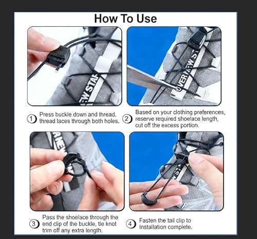 Quicklace Replacement Kit for Salomon, No Tie Elastic Shoe Laces with Lock — view 4