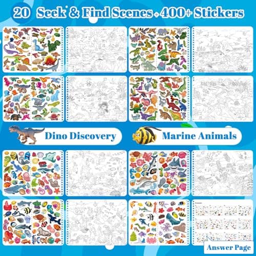 Kalysky Find Animal Sticker Book for 2+ Year Olds,400+ Sticker for Children — view 3