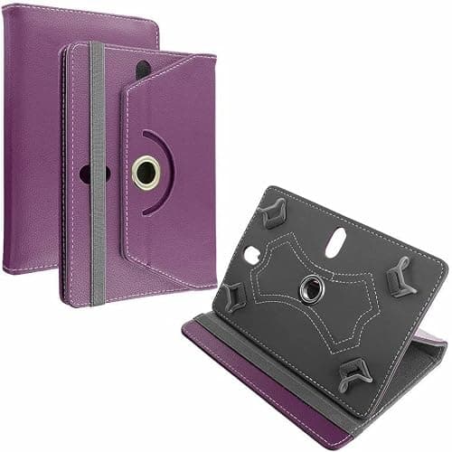 DV 10inch Tablet Case Cover - Universal Leather Stand Case Folio Cover Magic Leather 360° Rotating Case Fits for ALL 10" Inch & 10.1" Inch Android Tablets tab (Purple) — view 3