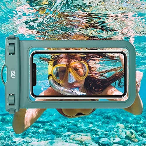 YOSH IPX8 Waterproof Phone Case 2 Pack, Fits Up to 7.0", Green & Orange — view 2