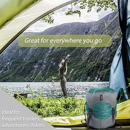 Frelaxy Compression Sack, Ultralight Sleeping Bag Stuff Sack Compression Stuff Sack - Space Saving Gear for Camping, Hiking, Backpacking (Turquoise, M) — view 6