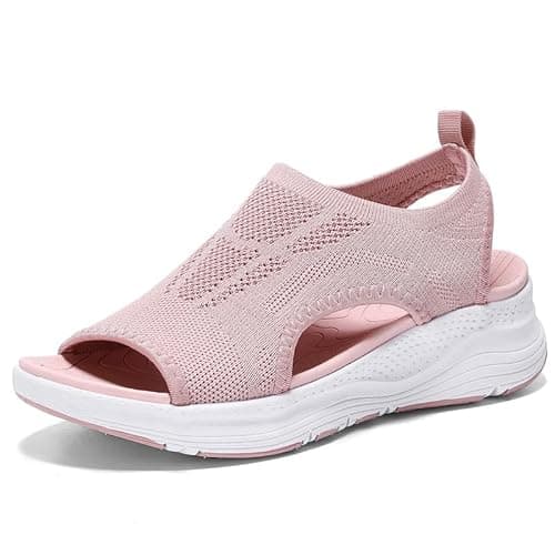 ziitop Sandals Womens Summer Washable Slingback Orthopedic Slide Sport Ladies Walking Sandals Womens With Arch Support Wedge Platform Walking Shoes Casual Thick Bottom Comfy Beach Shoes