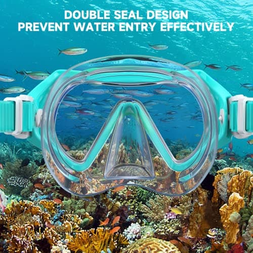 Findway Snorkel Mask for Kids,Swimming Goggles Kids for Boys Girls Youth Children Diving Mask with Nose Cover,No Leak Anti Fog Waterproof 180°Clear View Kids Swim Goggles for Age 5-16 Years — view 4