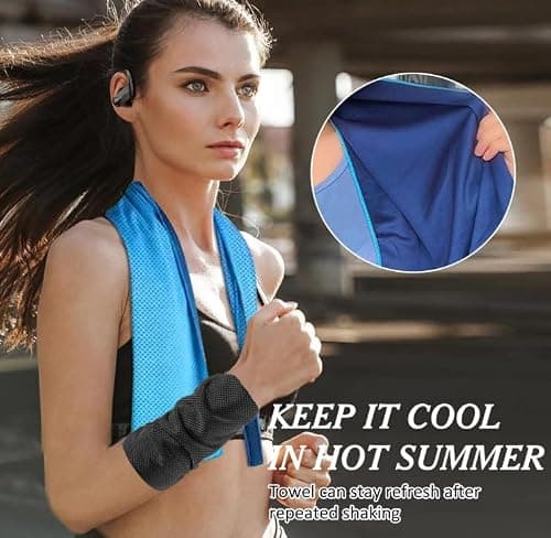 2Pcs Cooling Towel 90x30 cm, Ice Cool Sports Sweat Towels for Instant Relief Perfect Coolings Soft Breathable for Gym, Yoga, Golf, Running, Camping & Hot Weather (Pink *2) — view 2