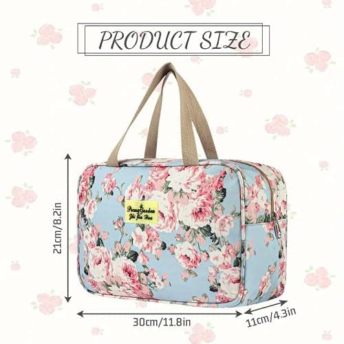 Aucuu Toiletry Bag, Large Full Size Toiletry Bag, Travel Hand-Held Make up Wash Bags, Portable Waterproof Toile-Try Kit, Bathroom Storage Case, Cosmetic Organizer for Travel, Camping for Women Girl — view 2
