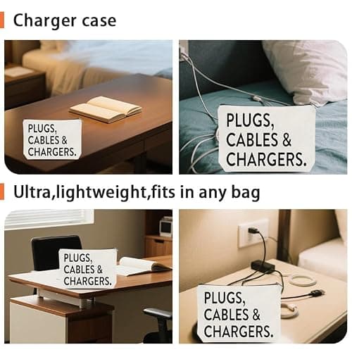 ShiQiao Spl Charging Cable Organiser Bag for Travel with Silicone Cable Ties Cord Organiser Pouch for Women Men Charging Accessory Storage Pouch for Sister Brother Tangle-Free Tech Accessory — view 4