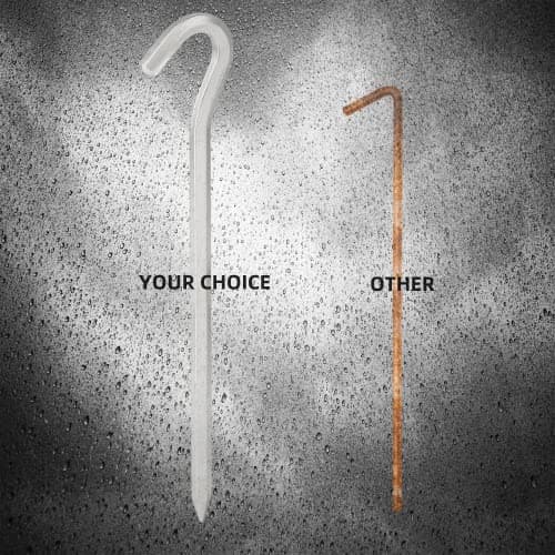 Olicky Tent Pegs Metal Heavy Duty Tent Hooks Aluminum Alloy Camping Hard Ground Pegs for Football Net Tarpaulin and Outdoor - 8Pcs — view 3