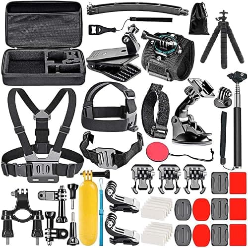 Action Camera Accessories Compatible with GoPro, Insta360, DJI Osmo, AKASO, and More. 50 in 1 Kit.