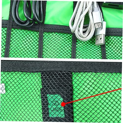 Angoily 2-layer Usb Cable Storage Organizer Camouflage Cord Holder for Data Cable Usb Storage Travel Digital Pouch for Electronic Accessories Cases Green — view 4