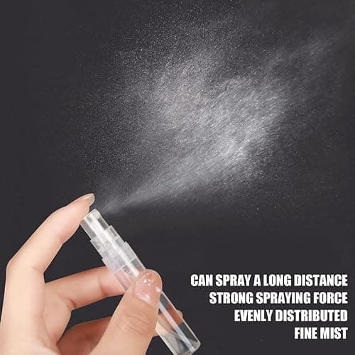 50PCS Mini Spray Bottle Clear Plastic Spray Bottle Empty Fine Mist Refillable Mini Perfume Bottle Small Empty Sample Containers Bottle for Cleaning Travel Essential Oils Perfume (3ML,Grey) — view 6