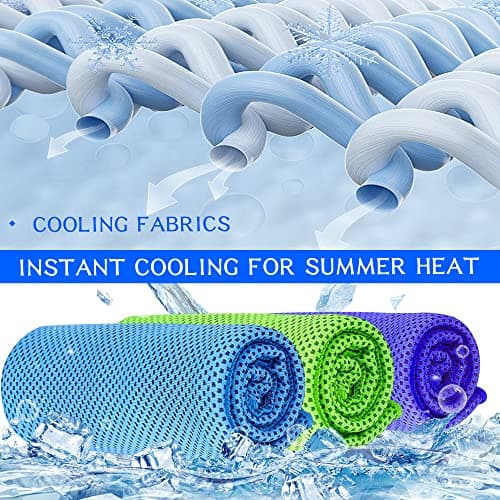 YORFULL Cooling Towels for Neck,Quick Drying Ice Towel Instant Cooling Relief,Soft Breathable Chilly Towel for Gym,Golf,Yoga,Camping,Running, Workout,and More Activities Blue — view 4
