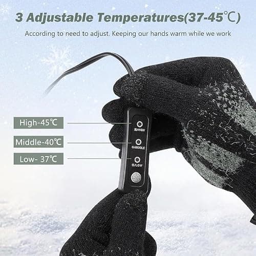 Fransande USB Heated Gloves Liners and Lanyard Electric Rechargeable Battery Heat Gloves Thermal Gloves for Freezer Work Skiing Cycling Motorbike Driving Hunting Skateboarding Athritis — view 5