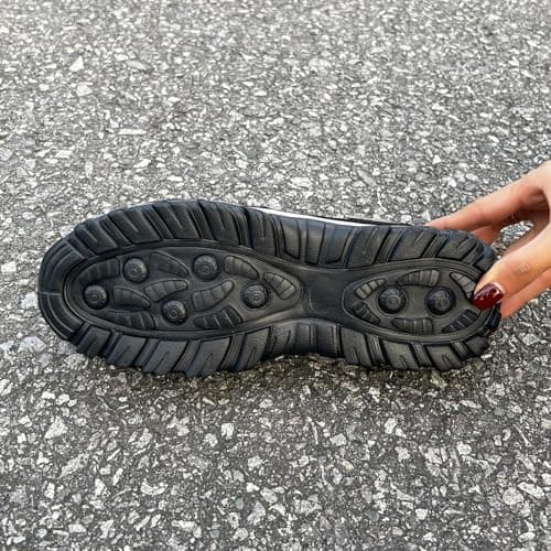Slip On Trainers Men Walking Shoes with Arch Support, Lightweight Mesh Lining Hiking Shoes, Wide Toe Non-Slip Work Trainers, Waterproof Mountain Trekking Athletic Trainer, Travelling, Camping Black — view 3