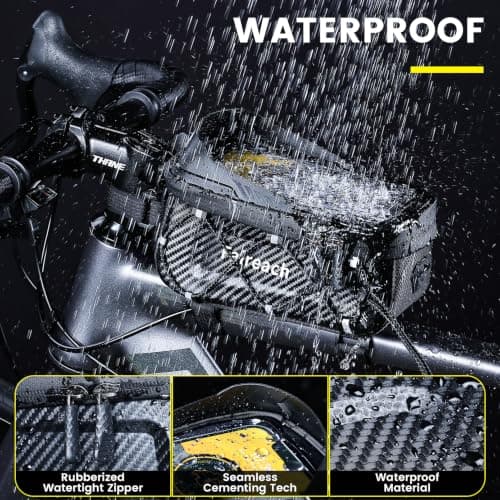 Waterproof Bike Frame Bag With Phone Holder, Handlebar Phone Mount For 6.9" — view 3