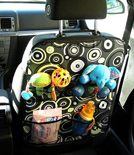 Multi - Pocket Car Back Seat Organizer Cover Protector Travel Storage Rings Yellow [030] — view 2