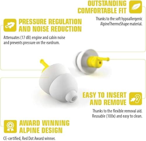 Alpine FlyFit Earplugs for Flying, Air Pressure Regulation, Reusable, 17dB — view 3