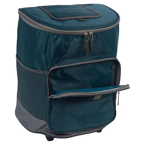 URBNLIVING 28L Insulated Cooler Bag on Wheels - Trolley Cart with Extendable Handle, Waterproof & Spacious, Front & Side Pockets - Perfect for Camping, BBQ, Picnic, Beach & Outdoor Adventures — view 2