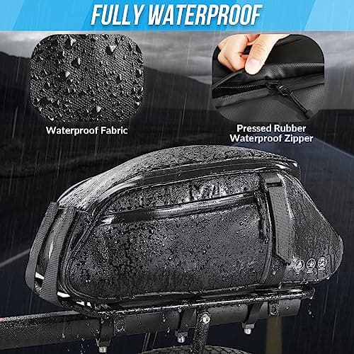 Eyein Bike Rear Rack Bag, 8L Waterproof Reflective Bicycle Trunk Bag — view 3