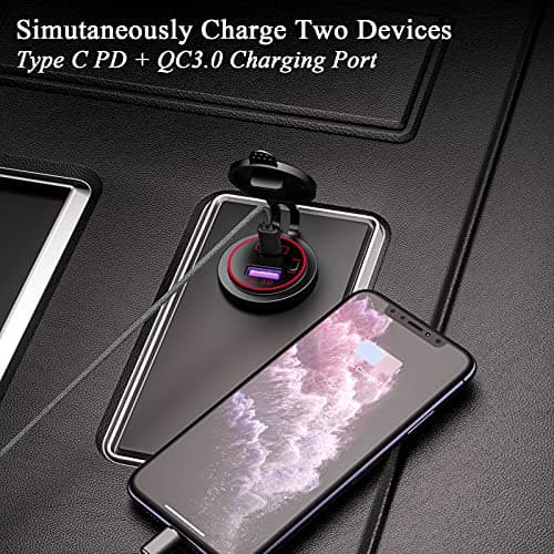 Thlevel USB C Car Charger Socket Lighter Socket USB C 12V USB pd Charger — view 2