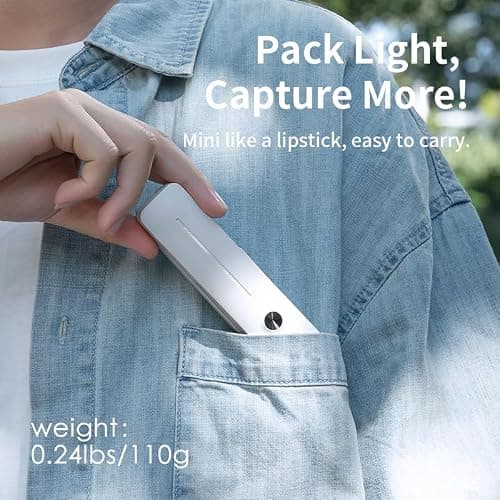 Cloudvalley Mini Selfie Stick, Extendable Pocket Selfie Stick with Remote Control, Lightweight Portable Stand in Hand for Vlog/Video Recording/Live Streaming, White — view 2