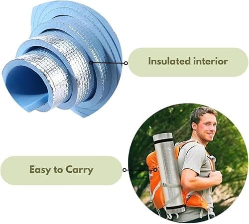 Garden Mile EVA Camping Roll Mat with Foil – Blue Insulated Sleeping Mat, Lightweight Waterproof Non Slip Foam Camping Mattress for Tent, Festival, Yoga & Outdoor Use — view 6