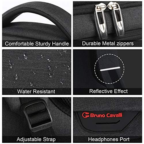 marcello 20 Inch Laptop Backpack for Men, Water Resistant Travel Rucksack — view 4