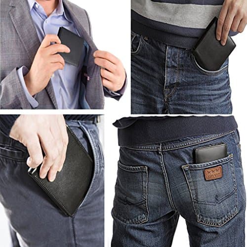 Hoobest RFID Blocking Genuine Leather Wallet Men Slim Wallet Travel Wallet — view 6