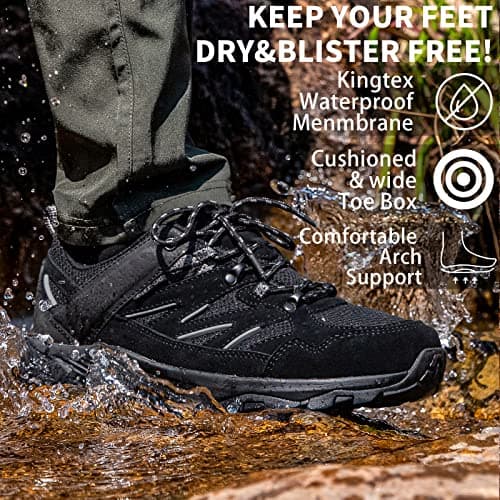 SILENTCARE Walking Shoes Mens Waterproof Low Rise (Black UK 11) — view 5