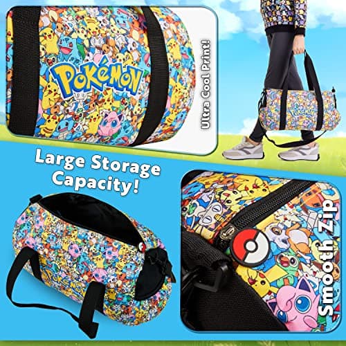 Pokemon Travel Bag for Kids Gym Bag Overnight Pikachu Sports Football Kit Holdall Bag Hand Luggage Bag Gifts for Boys (Multicolour) — view 5