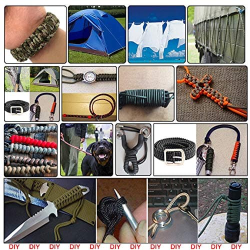 aufodara 4pcs 19ft/6 meters Paracord Rope 7 Inner Strands Nylon Rope 550lb Breaking Strength for Outdoor Survival Rope, Lanyards, Keychain, Dog Collar, DIY Kit Craft Toy (D4-B-4x19ft) — view 5